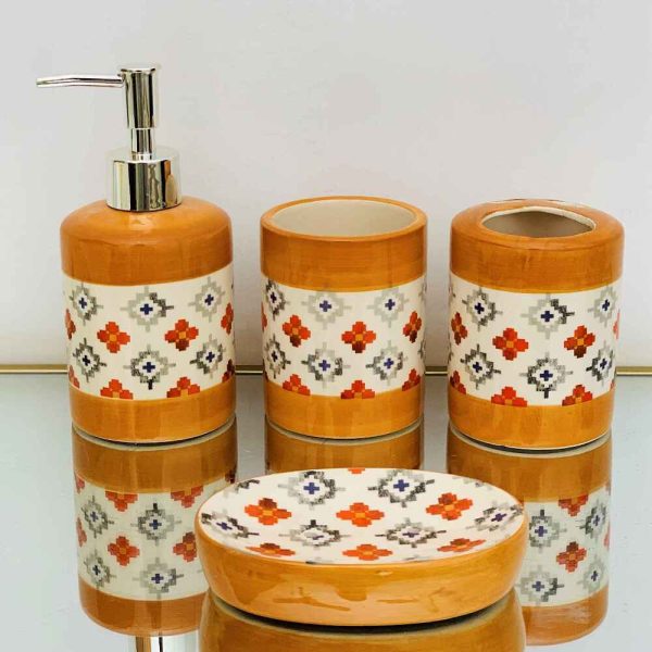 Ceramic Bath Set | 4 Pc Set