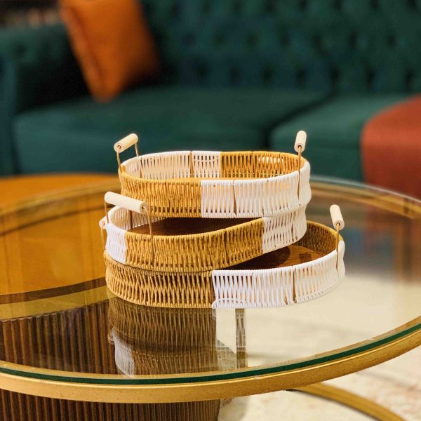 Cane & Wooden Baskets (3pc set) - Image 4