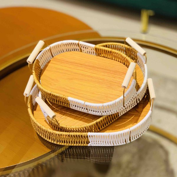 Cane & Wooden Baskets (3pc set)